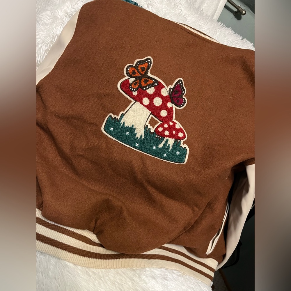 Ashely by 26 International Mushroom patch bomber jacket